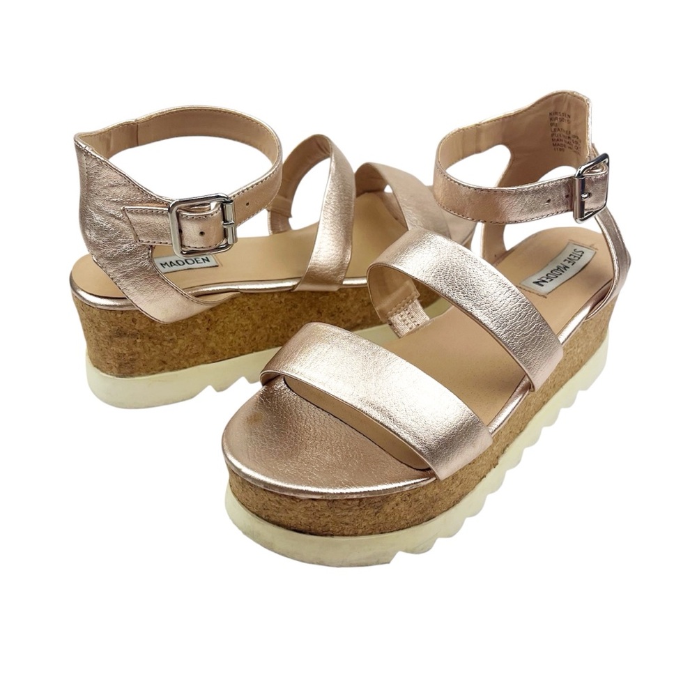 Steve Madden Kirsten Rose Gold Platform Sandals Size 9